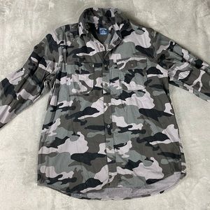 Camo Long Sleeve Button Down Size L